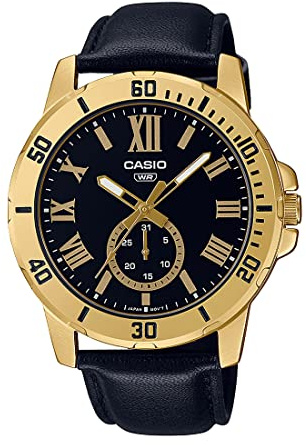Casio Enticer MTP-VD200GL-1BUDF (A2074) für Herren, analog, schwarzes Zifferblatt