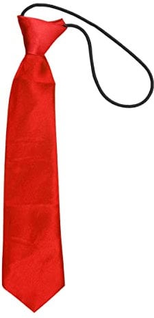 Jagowa Kids Tie for Boys with Elastic Band Neck Strap, Pre-Tied Neckties for Wedding School Uniforms (Red)