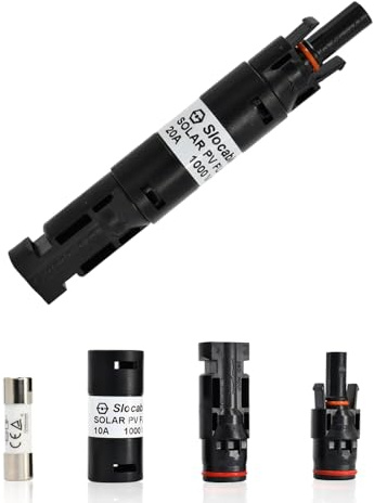 Solar PV Sicherungshalter mit 10A Inline Sicherung, 1000V Solar Sicherungshalter-Anschluss, IP68 Wasserdichte Inline-Sicherung, für Solar PV System
