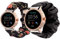 Blueshaweu Chouchou Bracelet Compatible avec Fossil Women Gen 5E, en Tissu Imprimé Élastique Bracelet de Montre du Fossil Women's Gen 5E 42mm Smartwatch (2 packs-Fleur noire+Noir)