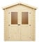 Woodtex Holz Gerätehaus Mini 2 B | Gartenhaus | Wandstärke 28 mm | Blockbohlenbauweise | Naturbelassen | Satteldach | BxTx H: 180 x 180 x 214,5 cm | Inkl. Doppelflügeltür mit Echtglas | Ohne Fußboden