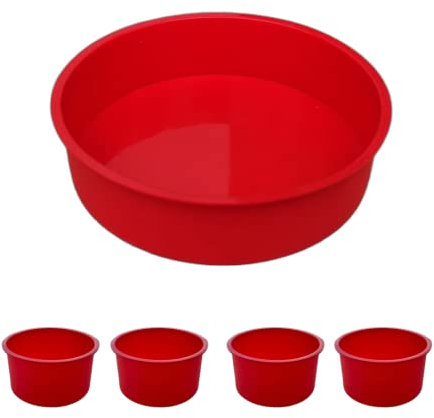 Accesorios freidora de aire-Molde silicona freidora de aire 21.5 cm y 4 moldes reposteria 11 cm Moldes silicona reposteria -. airfriyer-Compatible con freidora de aire cosori 5,5 l (1GRANDE4PEQUEÑOS)