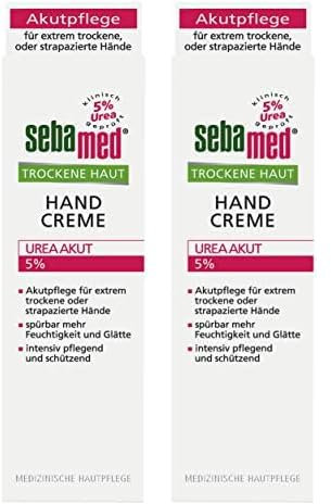 Trockene Haut Handcreme 5% Urea Akut 75 ml, lindert spürbar Spannungsgefühl, Rauheit und Rissigkeit und hilft, die natürliche Feuchtigkeitsbalance wieder herzustellen (Packung mit 2)