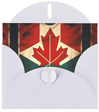 BrUgui Retro Kanada Flagge Perle Papier Grußkarte - Modische und vielseitige Urlaubskarten Sortiment mit Umschlägen