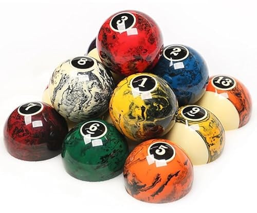 2-1/4 Premium Billardkugeln Set,Professionelle Poolbälle, Marmor Wirbel-Stil Billardtischbälle 16 Bälle Set.