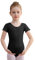DGSHIRLDJO Ballettanzug Mädchen Kinder Ballett Trikot Baumwolle kurze Ärmel Ballett Body TanzBody Turnanzug Gymnastikanzug für Kinder Damen Größe 110-160 (schwarz, 120)