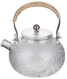Hervidor de viaje de 700 ml a 800 ml, tetera de vidrio grueso, tetera individual, resistente a altas temperaturas, tetera floral, juego de té negro, tetera verde