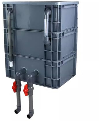 GRRICEPL Filtre pour Aquarium, Grand Kit De Filtre pour Étang, Système Externe De Cycle De l'eau À 3 Niveaux DIY, Pompe Et Média Filtrant Non Inclus (Couleur : Grey, Taille : 40x30x44cm)