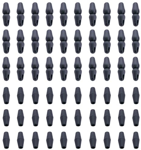 Niuhong 60 Pcs Armband Verschlüsse Kunststoff Seil Barrel Verbinder Lederseil Endkappen Kordel Endverschluss Armbänder Halsketten Connectors Schmuck DIY Handwerk Machen Schwarz