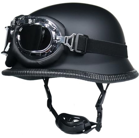 Motorradhelm Halbschalen Halbhelm Halbschalenhelm Mit ECE-Zulassung Baseballmütze-Helm Baseball Cap Mit Brille Cruiser Chopper Scooter Helm Für Bike Cruiser Chopper Moped Scooter 1,XL(61~62CM)