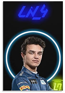 WYYXF Leinwandbild Lando Norris F1, Poster, Wandkunst, Raumdekoration, für Teenager, Mädchen, Wandgemälde, Heimdekoration, Küche, ohne Rahmen (60 x 90 cm)