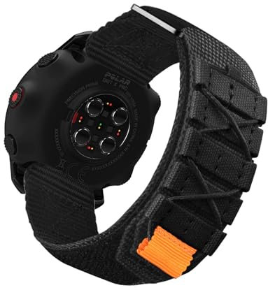 LXURY Sport Nylon Armbänder für Polar Vantage V3 Armband, mit Einstellbar Schnalle Robustes Stoff Loop Ersatzarmband für Herren Damen Kompatibel mit Polar Vantage V3 Uhrenarmband (Schwarz)