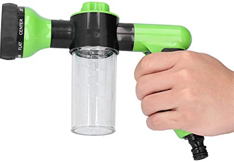 Wasserpistolen-Schaumspender, 8 Auslassmodi, Hochdruckreiniger für Auto, Haus, Garten, Tragbarer Druck, Schaumkanone, 8 Arten von Wasserauslassmustern, für Terrassen und (Grün)