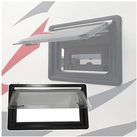 pujindu Finestra per Camper, Finestra Sostitutiva per Camper con Zanzariera, Finestra Push-out per Roulotte, Roulotte, Camper(100x60cm/39.4x23.6in)