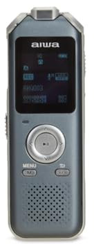 AIWA DVR-M700 Digital Voice Recorder Metal with Three Stereo Microphones and Built-in 16GB Memory - Silver