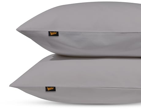 Superieur Kissenbezüge aus 100% Baumwolle - Grau Kissenbezüge - 2er Set - Percaline Baumwolle - 60x70 Grau