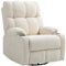 HOMCOM Relaxsessel Fernsehsessel mit Liegefunktion, Schaukelfunktion, Drehbar TV-Sessel mit Fußstütze, Taschenfederkern und Becherhalter, für Wohnzimmer, Beige