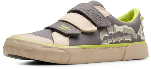 Clarks Foxing Stomp K Boys Canvas Shoes 9 Grey