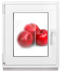 Framex Badezimmerfenster Weiß 2-fach Milchglas 55 x 60 cm DIN Links, Kellerfenster Kunststofffenster PVC Satinato 550 x 600 mm 32 mm Dreh-Kipp (Griff Rechts)