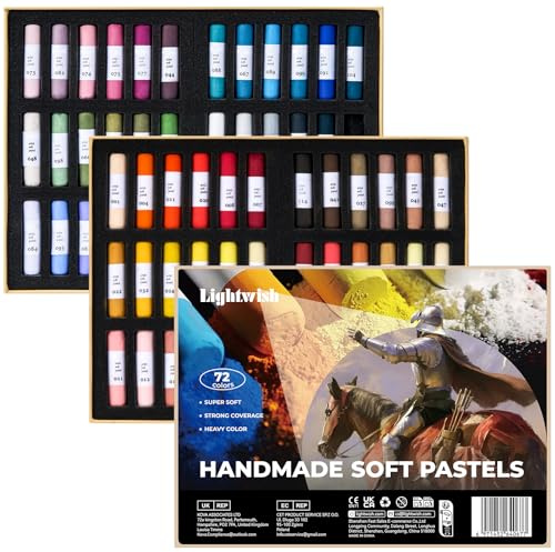 LIGHTWISH Professionelle Pastellkreiden Set, 72 Farben Extra-weiche