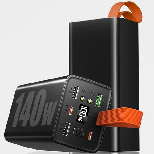 Laptop Power Bank，140W 70000mAh Powerbank USB-C Input&Output,Entrada/Salida USB-C PD 3.0, Pantalla Digital, Compatible con iPhone 16/15 Pro MAX, Galaxy S24 Ultra, MacBook Pro, DELL y más.