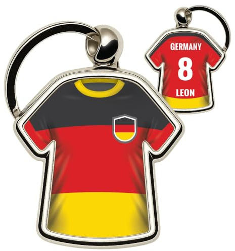 minifan Personalisierter Schlüsselanhänger Trikot Länder Look – mit Name & Nummer – Länderflagge Design, Fanartikel & Geschenkidee für Fans und Fußballfreunde -viele Länder verfügbar!