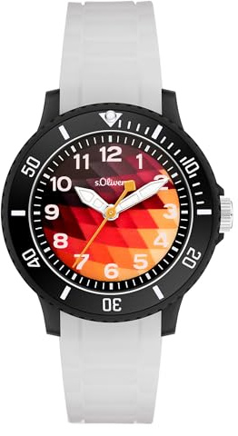 s.Oliver Kinderuhr für Jungs und Mädchen - 30 mm - Gute Ablesbarkeit - widerstandsfähiges Silikonband - 5 ATM wasserfest - hoher analoge Armbanduhr mit Quarzwerk - Geschenkidee