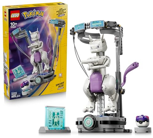 LEGO Pokémon SMART Play: Mewtwus Ausbruch aus dem Labor - kompatibles interaktives Set mit SMART Tag und Pokémon-Figur Steinen - Geschenk für Kinder ab 10 Jahren - 72163