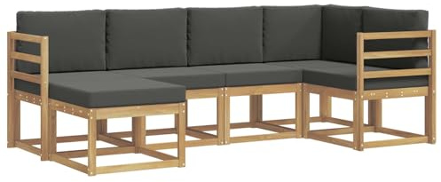 vidaXL Outdoor-Sofagarnitur 6 pcs Weiß und Anthrazit Polyester, Garten-Sofa, modernes Outdoor-Komfort-Set, langlebige Sitzgarnitur für Entspannung und Terrasse