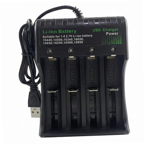 Batteria agli ioni di litio 18650, Batteria 18650 a 4 alloggiamenti USB Smart per batterie ricaricabili agli ioni di litio, Nero