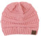 C.C Modische warme weiche dehnbarer lose Strick Beanie Mütze HAT20A, Blasses Rosa
