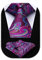 HISDERN Herren Krawatte Hochzeit Violett Paisley Krawatten Taschentuch Blumen Elegant Klassisch Krawatte & Einstecktuch Set