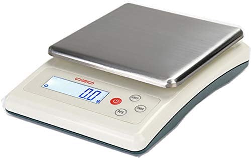 DZD DJKF Briefwaage 6kg/0,1g Küchenwaage, einstellbare Abschaltautomatik, Feinwaage Digitalwaage, mit Netzteil und Batterien
