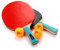 meteor Tischtennis-Set Zwei Schläger und DREI Bälle Allround-Profi Amateur-Mittel- und Fortgeschrittenentraining Tischtennisschläger Paddel Komfortabler Griff Für die Schule Zu Hause Sportverein Büro