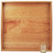 MAGIGO 22 x 22 Inches Large Square Cherry Wood Ottoman Tray with Handles, Serve Tea, Coffee or Breakfast in Bed, Classic Wooden Decorative Serving Tray