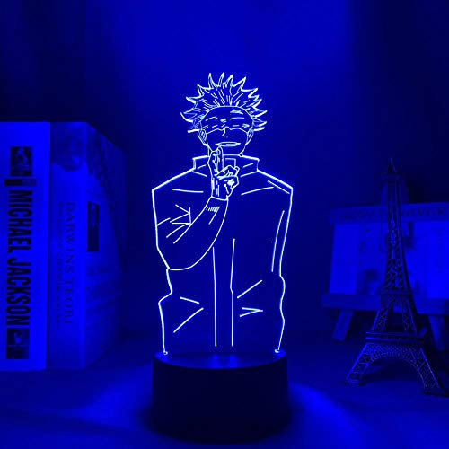 Anime Jujutsu Kaisen LED Nachtlampe GOJO Satoru Licht für Schlafzimmer Dekoration Atmosphäre Lampe 3D Illusion Licht Kind Geburtstagsgeschenk-16 Farbe mit Fernbedienung