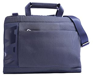 NAVA DESIGN - Borsa a Tracolla in Poliestere, Tasca Interna Imbottita Porta Tablet, Colore Blu Cobalto/Grigio - Dimensioni 43 x 29 x 11 cm