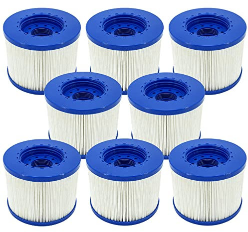 JEFFEL Filtre Spa Infinite a Visser, Cartouche Filtre à Vis pour Spa Gonflable Pas De Vis 60mm, Cartouche Filtre pour Spa, Compatible pour Cosy Spa, Clever Spa et de Plus (8 pièces)