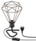 ledscom.de Tischlampe RETRA, Schalter, schwarz matt, E27 Fassung, Käfig-Schirm, bronze