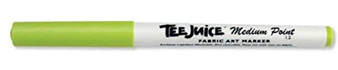 Jacquard Tee-Juice Green Fabric Marker, Permanent Textile Pen with Medium Tip for Customising T-Shirts, Clothing Drawing, Art Craft Supplies