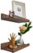 Handgearbeitet Wandregal 30cm, Regal Wand Holz 2er-Set, Hängeregal Wandhalterung Regalbrett, Modern Schweberegal, Schmales Bilderleiste für Badezimmer, Wohnzimmer, Küche, Schlafzimmer (Nussbaum)