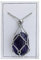 Collar Con Soporte de Piedra de Cristal Natural, Colgante de Malla de Cadena, Jaula Ajustable (Silver, Purple)