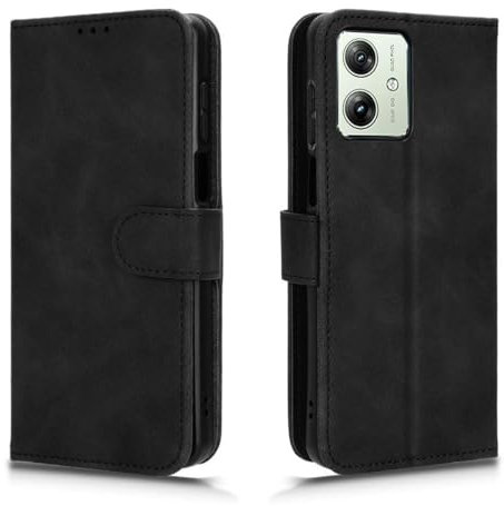 GOKEN Funda para Motorola Moto G54 5G Funda, Leather Folio Carcasa con Billetera, Magnética Premium PU/TPU Cuero FILP Case Cover con Soporte/Tapa Tarjetas Negro