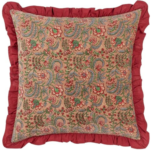 Paoletti Haven Kissen mit Blumenmuster, Baumwollsamt, Federfüllung