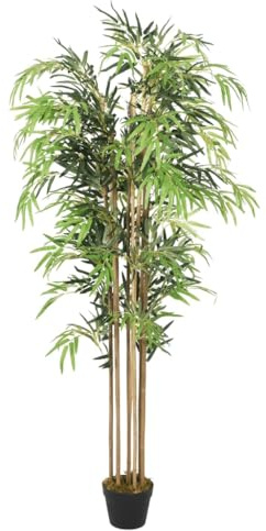 vidaXL Albero Bambù Artificiale 1095 Foglie 150 cm Verde