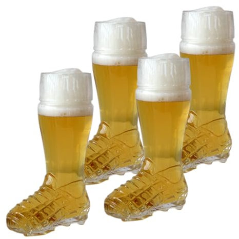 CRISTALICA Bierglas Fußballschuh 0,3 Liter 4 Stück