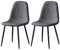JYMTOM 2er-Set Esszimmerstühle Wohnzimmerstuhl mit Rückenlehne Sessel Stuhl Scandinavian Vintage Esstischstuhl aus künstlichem Wildleder mit Metallbeinen (2, PU grau)