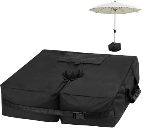 RIOGOO Bolsa de Pesas para Base de Sombrilla Desmontable, Bolsa de Pesas para Paraguas de hasta 85 Libras para Sombrilla Colgante de Plátano, Soporte Cruzado, Bolsas de Arena con Peso para Patio