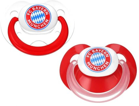 FC Bayern München I Schnuller Logo 6-18 Monate 2er-Set| Baby Rot I Fußball