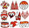 CGVG 10 Pcs Bügelbilder Köln Karneval Rot Weiß Kölner Patches zum Bügeln oder Aufnähen Köln Applikation Aufnäher DIY Bügelflicken für Kleidung Tasche Jeans Karneval Accessoires Dekoration